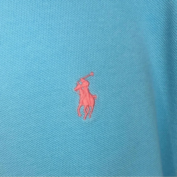 Ralph Lauren Polo Shirt in Turquoise embroidered logo- Size Large - Picture 2 of 6